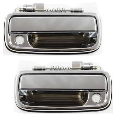 Rareelectrical - Front Left And Right Exterior Door Handle Compatible With 1995-2004 Toyota Tacoma Chrome With Key - Image 5