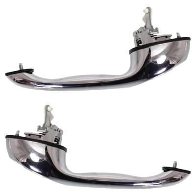 Rareelectrical - Rear Left And Right Exterior Door Handle Compatible With 2001-2010 Chrysler Pt Cruiser Chrome - Image 4