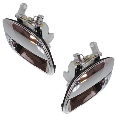 Rareelectrical - Front Left And Right Exterior Door Handle Compatible With 2001-2006 Hyundai Elantra Chrome With Key - Image 2