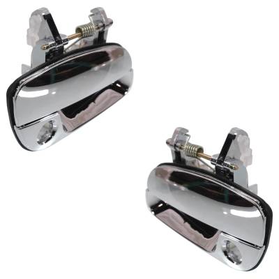 Rareelectrical - Front Left And Right Exterior Door Handle Compatible With 2001-2006 Hyundai Elantra Chrome With Key - Image 3