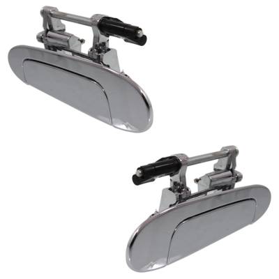 Rareelectrical - Rear Driver And Passenger Side Exterior Door Handle Compatible With 2000-2005 Toyota Echo Chrome - Image 2