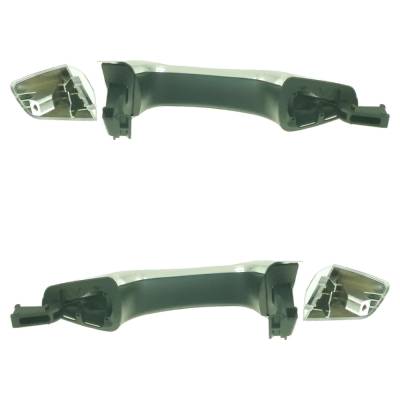 Rareelectrical - Rear Left And Right Exterior Door Handle Compatible With 2013-2019 Hyundai Santa Fe Chrome Without - Image 5