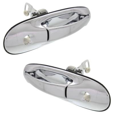 Rareelectrical - Front Left And Right Exterior Door Handle Compatible With 1998-2002 Lincoln Town Car Chrome With Key - Image 2