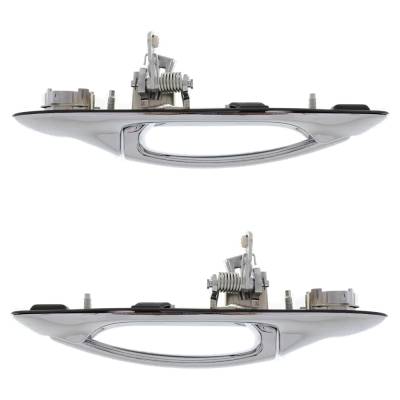 Rareelectrical - Front Left And Right Exterior Door Handle Compatible With 1998-2002 Lincoln Town Car Chrome With Key - Image 3