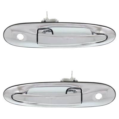 Rareelectrical - Front Left And Right Exterior Door Handle Compatible With 1998-2002 Lincoln Town Car Chrome With Key - Image 5