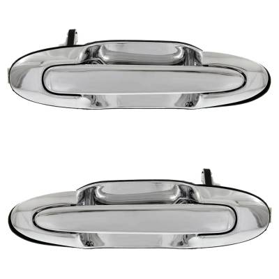 Rear Left Driver And Right Passenger Exterior Door Handle Compatible With 2000-2006 Mazda Mpv Chrome