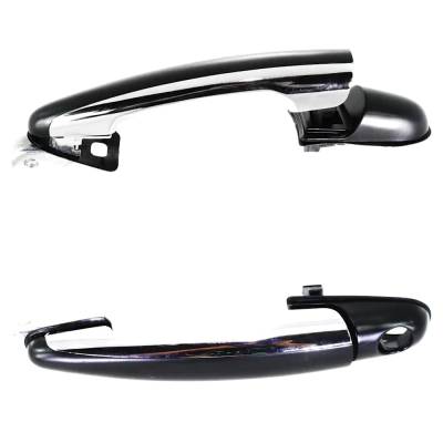 Front Pair Exterior Door Handle Compatible With 2004-2009 Kia Amanti Primed Paintable Without Key