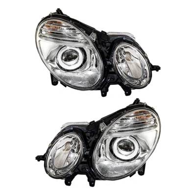 New Pair Of Halogen Headlight Compatible With Mercedes-Benz E320 Sedan 2007-2009 By Part Number