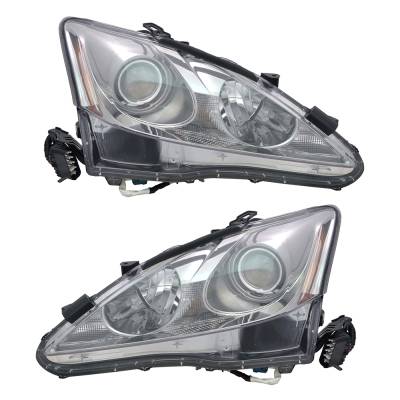 Rareelectrical - New Pair Headlights Compatible With Lexus Is250 Base Sedan 4 Door 2.5L 2011 2012 2013 By Part - Image 1