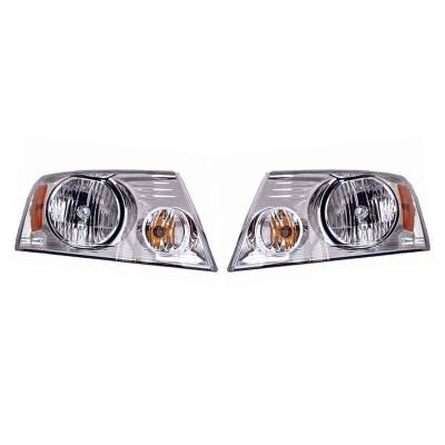 New Pair Of Head Lights Fits Ford F-150 2004-08 Fo2503201 Fo2502201 7L3z13008fa