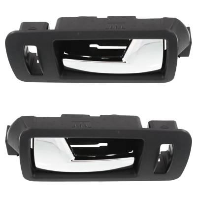 Rareelectrical - Front Pair Interior Door Handle Compatible With 2005-2014 Ford Mustang Chrome Lever With Black Bezel - Image 4
