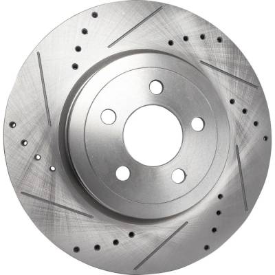 RAREELECTRICAL - New Cross-Drilled Brake Disc Compatible With Dodge Charger Pursuit 8 Cyl 5.7L Charger Se 6 Cyl 3.6L - Image 2