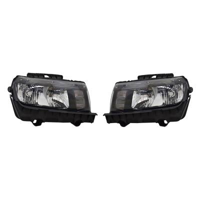 New Pair Headlights Compatible With Chevrolet Camaro 2014-2015 Halogen 23398034 Gm2503391 23398035