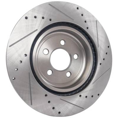 RAREELECTRICAL - New Cross-Drilled Brake Disc Compatible With Dodge Charger R/T 8 Cyl 5.7L Challenger Sxt Plus 6 Cyl - Image 2