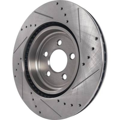 RAREELECTRICAL - New Cross-Drilled Brake Disc Compatible With Dodge Charger Sxt 6 Cyl 3.5L Challenger Gt 6 Cyl 3.6L - Image 3