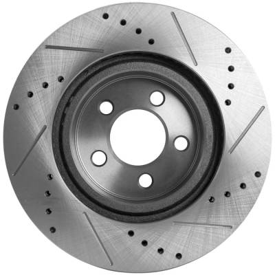 RAREELECTRICAL - New Cross-Drilled Brake Disc Compatible With Chrysler Dodge 300 Lx 6 Cyl 2.7L Magnum Base 6 Cyl 3.5L - Image 4
