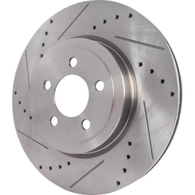 New Cross-Drilled Brake Disc Compatible With Dodge Charger Sxt Plus 6 Cyl 3.6L Charger Se 6 Cyl 3.6L