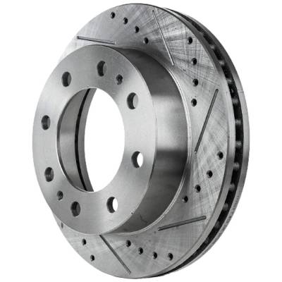 New Cross-Drilled Brake Disc Compatible With Chevrolet Suburban 2500 Lt 8 Cyl 8.1L Silverado 1500 Lt