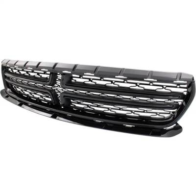 Rareelectrical - New Textured Painted Black Grille Assembly Compatible With Dodge Charger Sxt Plus Leather 6 Cyl 3.6L - Image 2