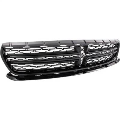 Rareelectrical - New Textured Painted Black Grille Assembly Compatible With Dodge Charger Sxt Plus Leather 6 Cyl 3.6L - Image 3