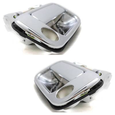 Rareelectrical - Front Left And Right Exterior Door Handle Compatible With 1991-1997 Toyota Land Cruiser Chrome With - Image 3