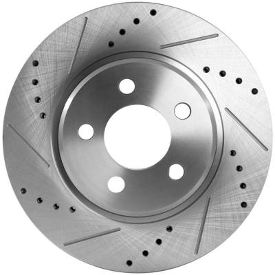 Rareelectrical - OEM Grade Cross-Drilled Brake Disc Compatible With Chrysler Dodge Charger Base 6 Cyl 2.7L Charger - Image 1