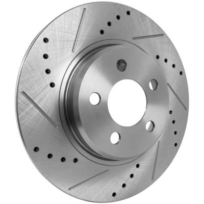 Rareelectrical - OEM Grade Cross-Drilled Brake Disc Compatible With Chrysler Dodge Charger Base 6 Cyl 2.7L Charger - Image 2