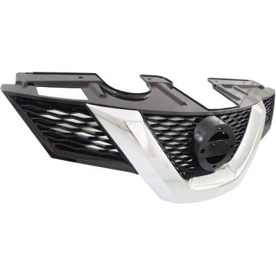 Rareelectrical - New Painted Black Grille Assembly Compatible With Nissan Rogue S 4 Cyl 2.5L Rogue Sv 4 Cyl 2.5L - Image 3