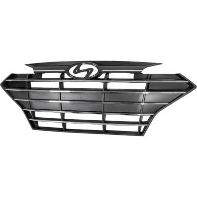 New Black Shell Grille Assembly Compatible With Hyundai Elantra Preferred 4 Cyl 2.0L Elantra