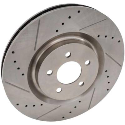 RAREELECTRICAL - New Cross-Drilled And Slotted Brake Disc Compatible With Ford Mustang Gt 8 Cyl 5.0L Mustang Boss 302 - Image 1