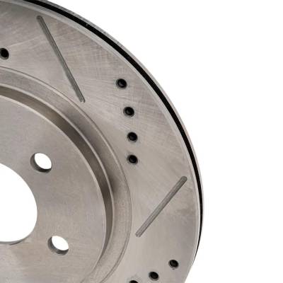 RAREELECTRICAL - New Cross-Drilled Brake Disc Compatible With Ford Mustang Shelby Gt500 8 Cyl 5.4L Mustang Base 6 Cyl - Image 4