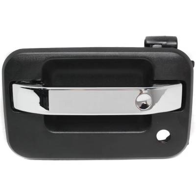 Front Driver Side Exterior Door Handle Compatible With 2004-2022 Ford F-150 Chrome Lever Textured