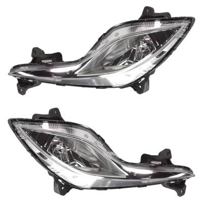 Rareelectrical - New Pair Of Daytime Running Lights Compatible With Hyundai Sonata 2.4L 2011 2012 2013 2014 2015 By - Image 1