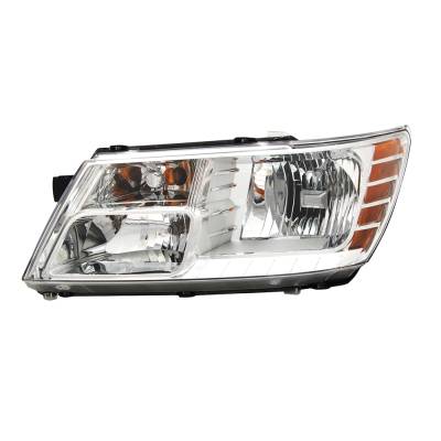 Headlight Assembly Left Driver Side Compatible With 2009-2018 Dodge Journey Halogen 9005 9006 Clear