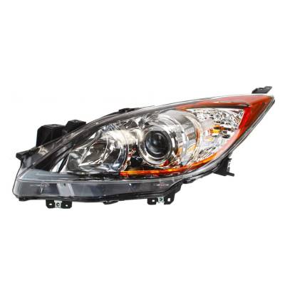 Left Driver Side Headlamp Assembly Compatible With 2012-2013 Mazda 3 Halogen Projector Blue