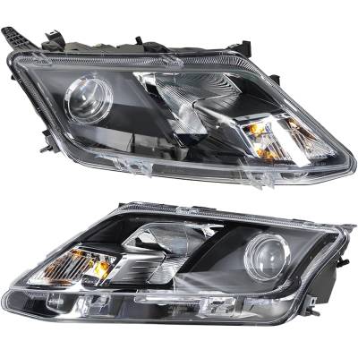 Rareelectrical - New Pair Of Headlights Compatible With Ford Fusion S Se Sel Sport Hybrid Sedan 2.3L 2.5L 3.0L 3.5L - Image 2