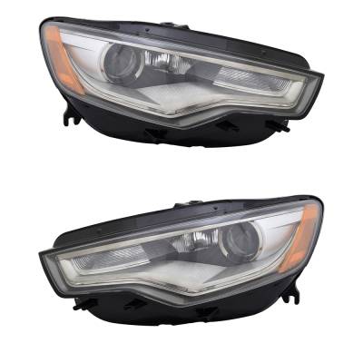 New Pair Of Headlights Compatible With Audi A6 Quattro Premium Plus Prestige 2012 2013 2014 2015 By