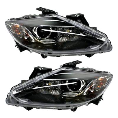 New Pair Of Halogen Headlight Compatible With Mazda Cx-9 Gs Sport 2013-2015 By Part Number