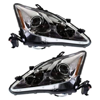 New Pair Of Halogen Headlight Compatible With Lexus Is250 Is350 2009-2010 By Part Number 81130-53400