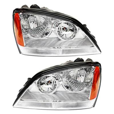 New Pair Of Halogen Headlight Compatible With Kia Sorento 2005-2006 By Part Number 92102-3E041