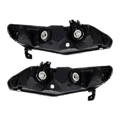 Rareelectrical - New Pair Of Halogen Headlight Compatible With Honda Civic Ex Gx Sedan 2006-2008 By Part Number - Image 2