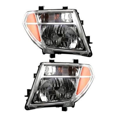 New Pair Of Halogen Headlight Compatible With Nissan Frontier Le Extended Cab 2005-2008 By Part