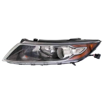 Left Driver Side Headlamp Assembly Compatible With 2011-2013 Kia Optima Hybrid Halogen Clear Lens