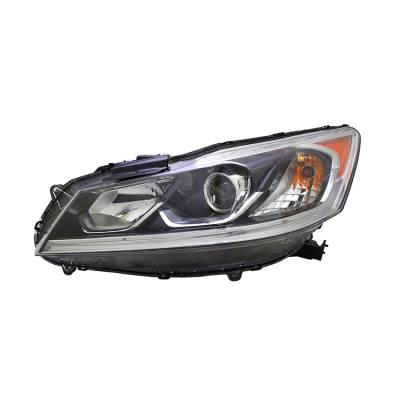 Halogen Left Headlight Compatible With 2016-2017 Honda Accord Lx Sedan 2.4L I4 K24w7 Dohc I-Vtec