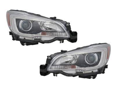 New Pair Of Headlights Compatible With Subaru Outback 3.6R Black 2015-16 84001Al02a Su2502149