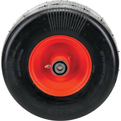 Rareelectrical - Zero Flat Wheel Assembly 13X6.50-6 Smooth 5/8 Bore 7 Hub Orange Compatible With Bad Boy Pup - Image 4