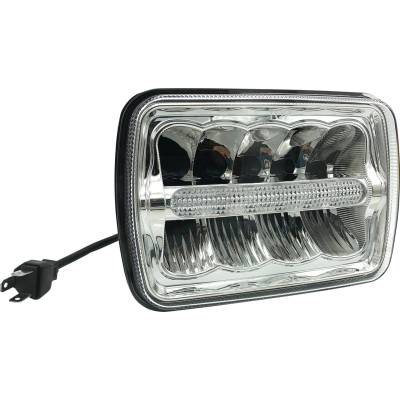 Rareelectrical - 5X7 Led Headlight Hi Lo Beam Spot Flood 3700 Lumens 35W 9-32V H4 Plug Play Compatible With John - Image 2