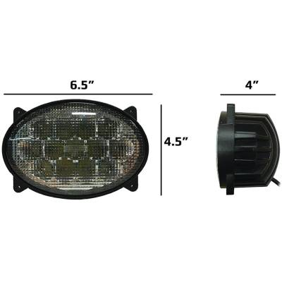Rareelectrical - Led Oval Combine Roof Light Flood 6000 Lumens 65W 12-24V Plug And Play Compatible With Case Ih - Image 3