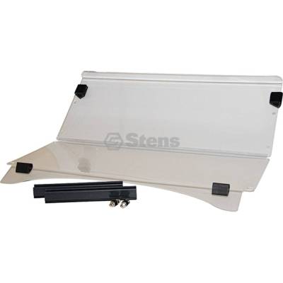 Clear Golf Cart Windshield 2-Piece Flip Down Design 4Mm Acrylic Compatible With Club Car Precedent