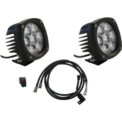 Rareelectrical - Led Flood Light Kit 10000 Lumens 70W 12-24V 2-Light Complete Kit With Wire Harness Switch Brackets - Image 2